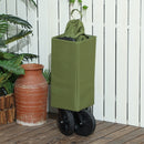 Outsunny 120L Folding Collapsible Wagon with Adjustable Handle, Grey