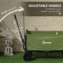 Outsunny 120L Folding Collapsible Wagon with Adjustable Handle, Grey