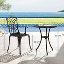 Outsunny 3 PCs Garden Bistro Set Outdoor Garden Furniture Set w/ Umbrella Hole