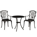 Outsunny 3 PCs Garden Bistro Set Outdoor Garden Furniture Set w/ Umbrella Hole