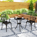 Outsunny 3 PCs Garden Bistro Set Outdoor Garden Furniture Set w/ Umbrella Hole