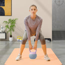 SPORTNOW Kettlebell w/ Soft Body and Non-Slip Handle, Purple and Grey