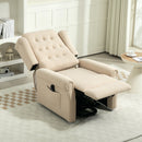 HOMCOM Power Lift Recliner Armchair with Wingback, Button Tufted, Beige