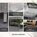 Outsunny 4 PCs Outdoor Rattan Sofa Set, Wicker Sectional Sofa Set Light Grey