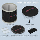 SPORTNOW Ice Bath Tub Outdoor, 210L Portable Cold Water Therapy Tub, Black