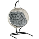 Outsunny Hanging Egg Chair Outdoor Indoor Swing Chair, Folding Basket