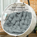 Outsunny Hanging Egg Chair Outdoor Indoor Swing Chair, Folding Basket