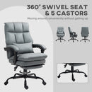 HOMCOM Executive Office Chair, PU Leather Desk Chair with Armrests