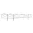 Outsunny 6PCs Decorative Garden Fencing 24in x 12ft Metal Border Edging