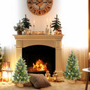 HOMCOM 2 Pieces Prelit Artificial Tabletop Christmas Trees, LED Display