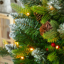 HOMCOM 2 Pieces Prelit Artificial Tabletop Christmas Trees, LED Display