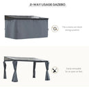 Outsunny Outdoor Lean to Pergola Gazebo 4x3m - Grey