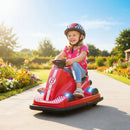 AIYAPLAY Electric Kids Bumper Car With 360 Degree Rotation Spin, Red