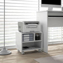 HOMCOM Printer Stand With Storage Printer Cart On Wheels For Home Office White