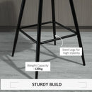 HOMCOM Set of 2 Bar Stools Velvet-Touch Dining Chairs - Grey