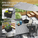 Outsunny Garden Parasol Base, Sand/Water Filled Garden Umbrella Stand, Black
