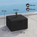 Outsunny Garden Parasol Base, Sand/Water Filled Garden Umbrella Stand, Black