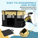 PawHut Portable Dog Pen for Puppies, Rabbits, Kittens, Guinea Pigs - Yellow