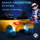 AIYAPLAY 12V Yellow BMW M4 Licensed Kids Electric Car w/ Remote, Suspension