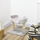 PawHut 42cm Indoor Cat Tree, Kitty Play Tower w/ Toy Balls Sisal Scratching Post