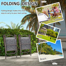 Outsunny Folding Chairs Set w/ Armrest, Breathable Mesh Fabric Seat, Grey