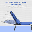 Outsunny Folding Sun Lounger Set of 2 Reclining Chair with Reading Hole