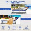 Outsunny Folding Sun Lounger Set of 2 Reclining Chair with Reading Hole