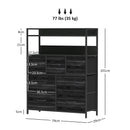 HOMCOM Bedroom Chest of Drawers 7 Drawer Dresser w/ Shelves