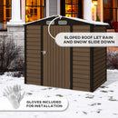 Outsunny 6.2 x 4.3ft Garden Metal Shed with Vent for Garden, Patio, Oak