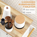 HOMCOM Rolling Kitchen Island Cart with Rubber Wood Top