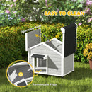PawHut Wooden Dog House with Openable Roof, Removable Floor, Light Grey