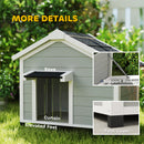 PawHut Wooden Dog House with Openable Roof, Removable Floor, Light Grey