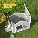 PawHut Wooden Dog House with Openable Roof, Removable Floor, Light Grey