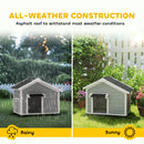 PawHut Wooden Dog House with Openable Roof, Removable Floor, Light Grey