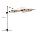 Outsunny Cantilever Parasol 3m - Beige