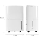HOMCOM 20L/Day Dehumidifier With Continuous Drainage, 5L Water Tank, Timer