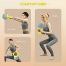 SPORTNOW Kettlebell w/ Soft Body and Non-Slip Handle, Yellow and Grey