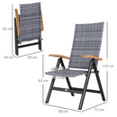 Outsunny Outdoor Folding Rattan Chair, Dining Chair