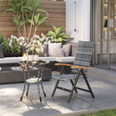 Outsunny Outdoor Folding Rattan Chair, Dining Chair