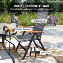 Outsunny Outdoor Folding Rattan Chair, Dining Chair