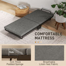 HOMCOM Single Folding Bed With Mattress Foldable Guest Bed On Wheels, Grey