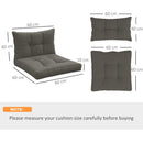 Outsunny 2pc Outdoor Seat Cushion for Patio Furniture, Charcoal Grey