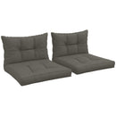 Outsunny 2pc Outdoor Seat Cushion for Patio Furniture, Charcoal Grey