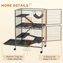 PawHut Small Animal Cages for Chinchilla Ferret Kitten on Wheels W/ Hammock Tray