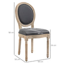HOMCOM French-Style Dining Chairs Set of 2 with Linen Upholstery, Backrest