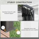 Outsunny Pergola with Retractable Roof and Netting, Dark Grey