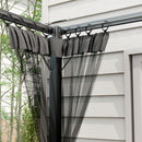 Outsunny Pergola with Retractable Roof and Netting, Dark Grey