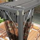 Outsunny Pergola with Retractable Roof and Netting, Dark Grey