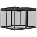 Outsunny Pergola with Retractable Roof and Netting, Dark Grey