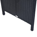Outsunny Rattan Corner Sofa Set with Table and Footstools - Black